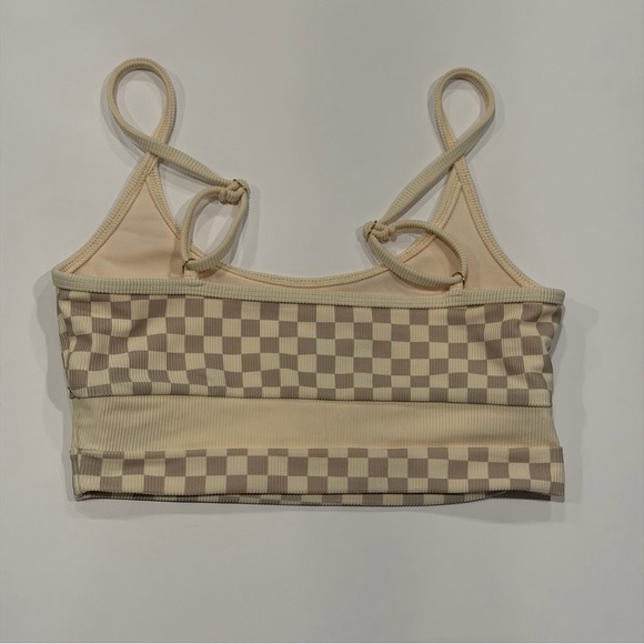 NWOT Beach Riot Eva Bikini in Tan Checkered Top M and Bottoms L High Waisted Set - Picture 13 of 15
